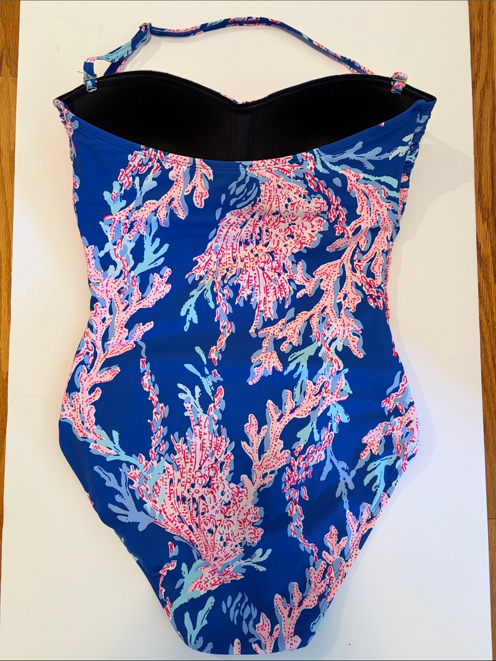 Lilly Pulitzer Flamenco One-Piece Swimsuit in a "Borealis Blue Swim On Over" - Picture 5 of 7